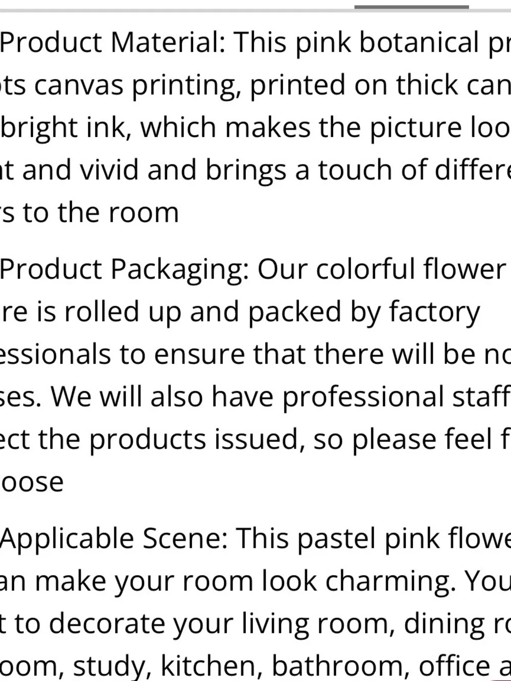 Floral Watercolor Print Unframed Canvas Posters 16x24x3” (3-Pack)